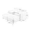 DOMETOUR White Chenille 2-Seater Sofa with Storage Ottomans, Cylindrical Backrest & Armrests, Modern Loveseat with Hidden Storage - 4 of 4
