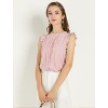 INSPIRE CHIC Women's Ruffled Curved Hem Business Office Vintage Sleeveless Blouse - 2 of 4