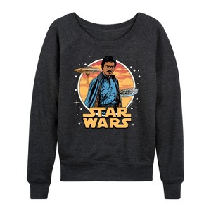 Women's - Star Wars - Lando Circle Lightweight French Terry Wide Neck Long Sleeve Shirt - 1 of 4
