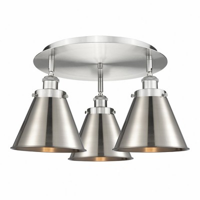 Ballston Urban - 3 Light Flush Mount In Industrial Style-9.63 Inches Tall and 19.75 Inches Wide