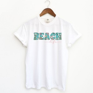 Simply Sage Market Women's Beach Life Colorful Short Sleeve Garment Dyed Tee - 1 of 2