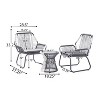 Christopher Knight Home Idaho Outdoor Rope Woven and Steel 3 Piece Chat Set with Cushion,Gray/White - 3 of 4
