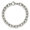 Black Bow Jewelry Men's 8.5mm Stainless Steel Oval Cable Chain Bracelet, 8.75 Inch - 3 of 4