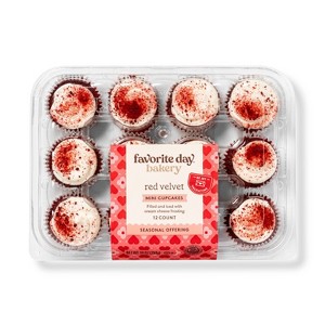 Valentine's Red Velvet Mini Cupcakes - 10oz/12ct - Favorite Day™ - 1 of 3