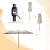 Cesicia 15'' x 8.9'' in Red Solar Umbrella, Patio Umbrella for Table or Base with Tilt & Crank, for Garden, Deck, Backyard, Pool, Beach - 4 of 4