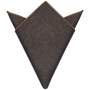 INSPIRE CHIC Men's Solid Color Herringbone Textured Pocket Square - 1 of 4