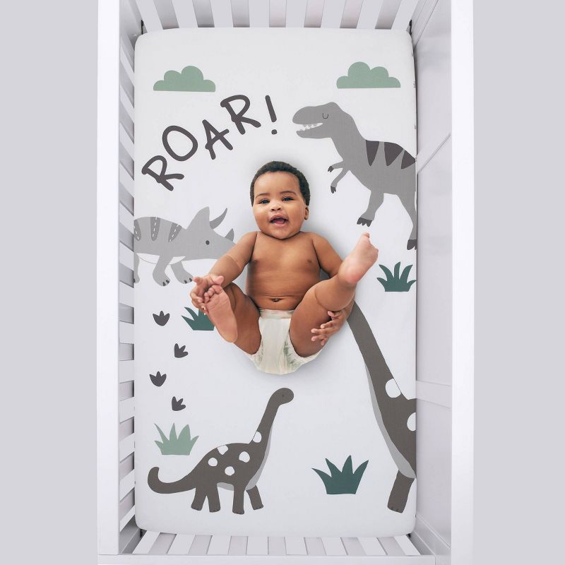 NoJo Baby Saurus Photo Op Nursery Fitted Crib Sheet, 3 of 4