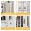 Wooakway 70"H White Corner Curio Cabinet with 4 Adjustable Glass Shelves Lighting System and Solid Wood Legs - 4 of 4