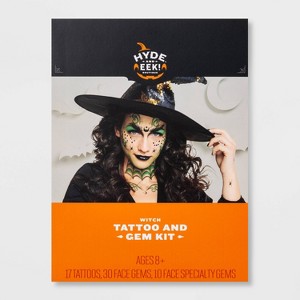 Witch Tattoo and Gem Halloween Costume Makeup Kit - Hyde and EEK! Boutique™: Eerie Look, Easy Apply, Face Template - 1 of 3