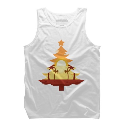 Men's Design By Humans Christmas in July Tree Sunset By destiny29 Tank Top
