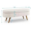 NicBex 43.5" Oval Storage Ottoman Bench with Rubber Wood Leg,End of Bed Ottoman with Storage,Storage Bench for Living Room,Bedroom,Entryway - 3 of 4