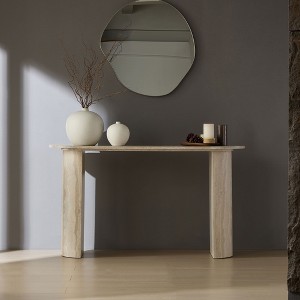 NicBex Simple Narrow Console Table with Unique Base Design,Marble/Wood Pattern Entrance Table for Hallway, Entrance - 1 of 4