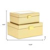 HomeRoots Set Of Two Gold Faux Leather And Mirrored Glass Jewelry Boxes - 3 of 4