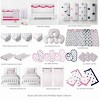 Bacati - Girls Nautical Muslin Whales Boat Pink Blue Navy 3 pc Crib Bedding Set - 3 of 4