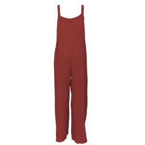 BLUEMING Womens Jumpsuits Loose Bib Pants Overalls Adjustable Straps Baggy Rompers Jumpsuits Wide Leg Pants - 1 of 2