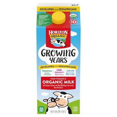 Horizon Organic Growing Years Whole Milk with DHA Omega-3 - 0.5gal