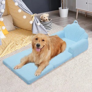 Shell-Shaped Convertible Dog Bed Sofa (22.8"x18.8"x15.7"): 2-in-1 Pet Bed & Couch With Machine-Washable Cover, Stylish Colors - 1 of 4
