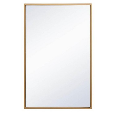 Elegant Lighting Metal frame rectangle mirror 18x28 inch in brass
