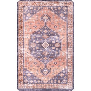 Nuloom Persian Oriental/Persian 2x3 Comfort Indoor Mat for Living Room Bedroom Dining Room Kitchen, Blue - 1 of 4