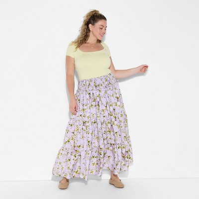 Women's Tiered Maxi A-Line Skirt - Wild Fable™ Mauve