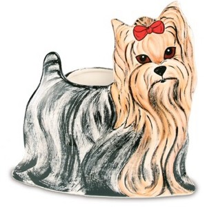 Pavilion Gift Company - Sherri Kay - Yorkshire - 9" x 9" Dog Planter Vase - Decorative Vases - 1 of 4