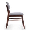 Gulches Set of 2 Mid-Century Dining Chairs - Walnut Rubberwood Frame, Light Gray Polyester Upholstery, Splayed Legs, 300 lbs Capacity for Dining - 4 of 4