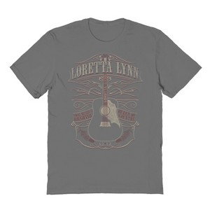 Loretta Lynn Men's Ornate Guitar Short Sleeve Graphic Cotton T-shirt - 1 of 1
