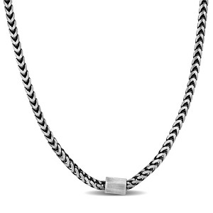 EVERLY JEWELRY | Sterling Silver Oxidized Franco Link Necklace, 20-inch - 1 of 4