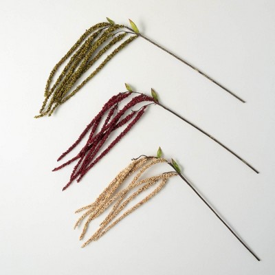 42"H Sullivans Artificial Fall Amaranthus Hanging Stem Set of 3, Multicolor, Indoor Fall Decor