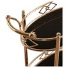 Annie Vintage Metal and Glass Bar Cart Rose Gold - Inspire Q: Elegant Serving Cart with Casters, 2-Tier Storage - 3 of 3