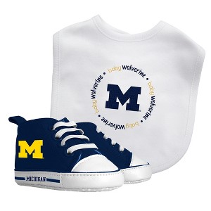 Baby Fanatic 2 Piece Bid and Shoes - NCAA Michigan Wolverines - White Unisex Infant Apparel - 1 of 3