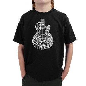 LA Pop Art Boy's Word Art T-shirt - Rock Guitar Head - 1 of 4
