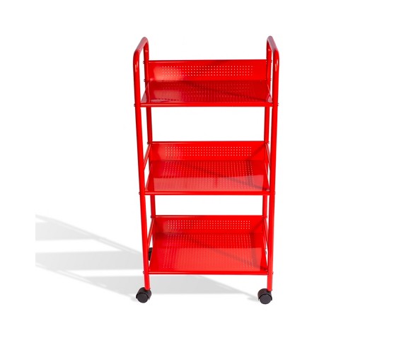 3 Tier Kitchen Cart Red - urb SPACE