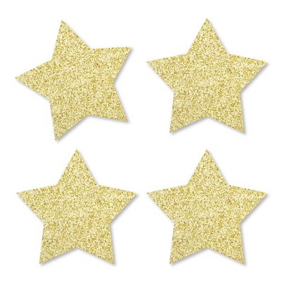 Big Dot of Happiness Gold Glitter Star - No-Mess Real Gold Glitter Cut-Outs - Party Confetti - Set of 24