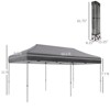 DSVIMOY 10'*20' Pop Up Canopy Tent, Outdoor Instant Gazebo Sun Shade Shelter for Catering, Wedding, Grey, 230.4"*115.2"*132" - 3 of 4