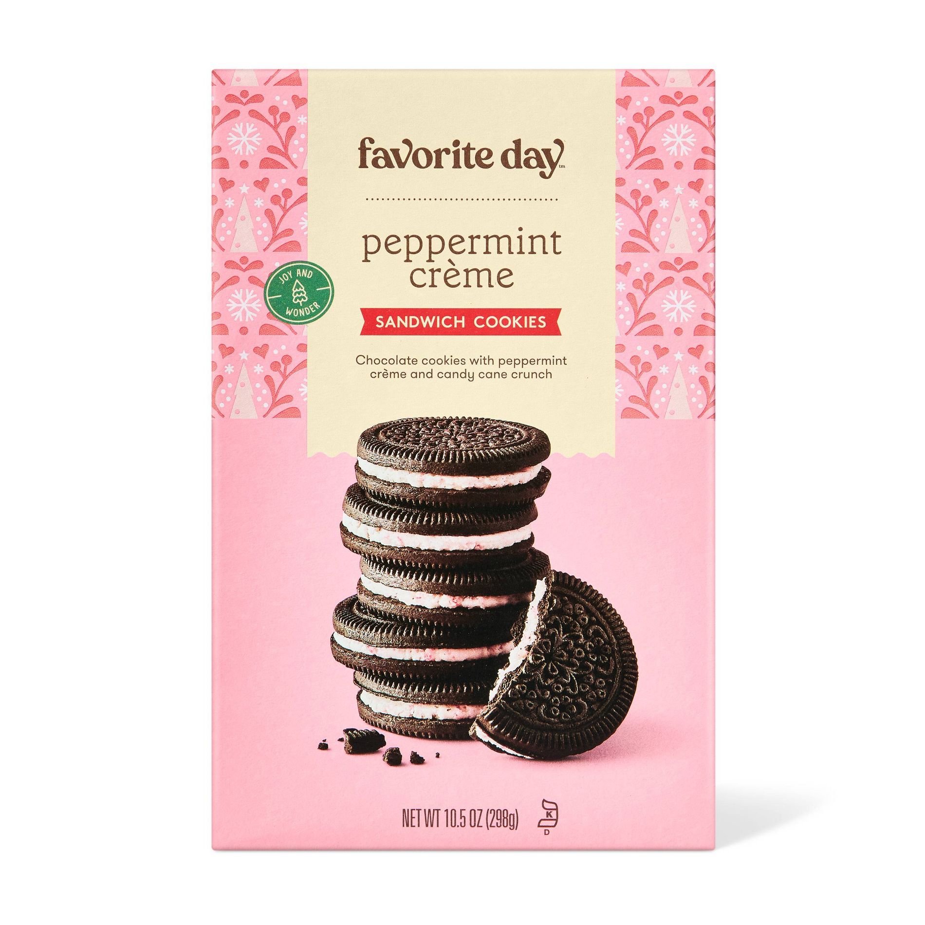 Christmas Peppermint Sandwich Cookies - 10.5oz - Favorite Day™