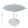 Anybear 42.1" White End Table for 4-6 people With Round Mdf Table Top - 4 of 4