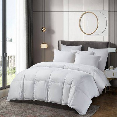 All Seasons Sateen Cotton European Down Comforter King - Beautyrest: Luxury Bedding, Woven Duvet Insert, Dry Clean