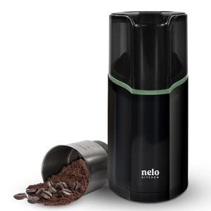 NELO 3.5oz One-Touch Coffee Grinder, Power Grind with Removable BPA Free Stainless Steel Dishwasher Safe Bowl, 15 Cups, 200 Watts, Grinder, Black - 1 of 4