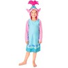 Dreamworks Trolls Movie Girls' Poppy Hooded Nightgown Sleep Shirt Multicolored - 4 of 4