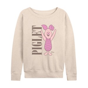 Women's - Disney - Winnie the Pooh Lightweight French Terry Wide Neck Long Sleeve Shirt - 1 of 4