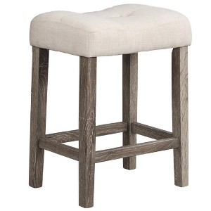 Best Master Furniture,Vitaliya Linen Counter Height Stools, Set of 2 - 1 of 3