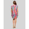 24seven Comfort Apparel Womens Multicolor Print V Neck Cap Sleeve Knee Length Pocket Dress - 3 of 4