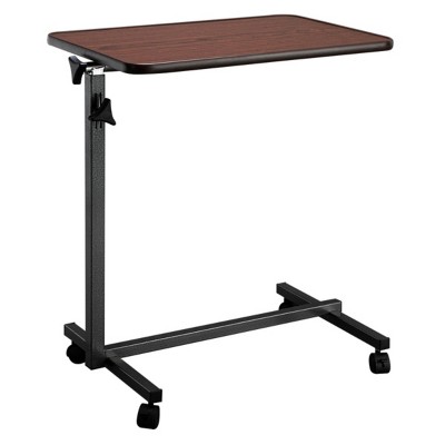 Syemin Desks Multifunctional Adjustable Bedside Table Overbed Bedside Table With Wheels Adjustable Overbed Bedside Table, Brown, 24"*16"*27"
