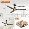 Parrot Uncle 56" Brass Vintage LED Ceiling Fan with Remote and Light - 4 of 4