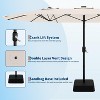 15Ft Rectangular Patio Umbrella with Base Large Patio Umbrella with Crank Handle, UV Resistant, Suitable for Outdoor Markets, Backyard, Poolside-Beige - 2 of 4