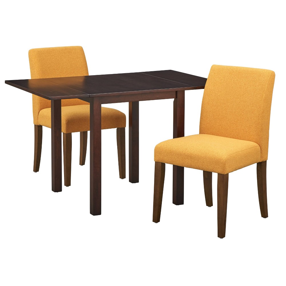 Photos - Dining Table 3pc Estelle Drop Leaf Dining Set Espresso/Sunflower Yellow - Buylateral: M