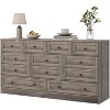 Coucheta 61 Inch 12-Drawer Wood Dresser, Wide TV Stand Storage Organizer with Anti-Tip Kit, for Bedroom Living Room - 2 of 4
