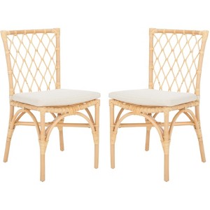 Austri Dining Chair W/ Cushion (Set of 2) - DCH6503 - White/Natural - Safavieh - 1 of 4