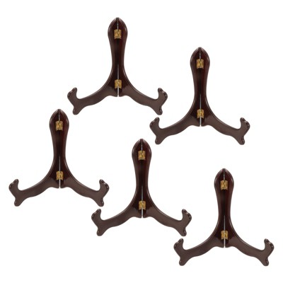 Unique Bargains Imitation Wood Adjustable Folding Picture Frame Display Stand 5 Pcs